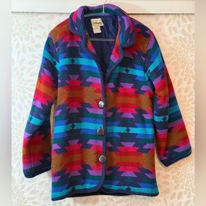 Vintage Worthington Women’s S Boho Southwestern Striped Sweater Quilted Jacket